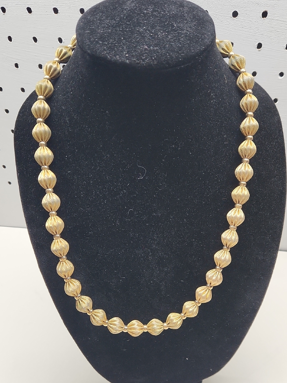 Napier Gold Textured Bead Necklace